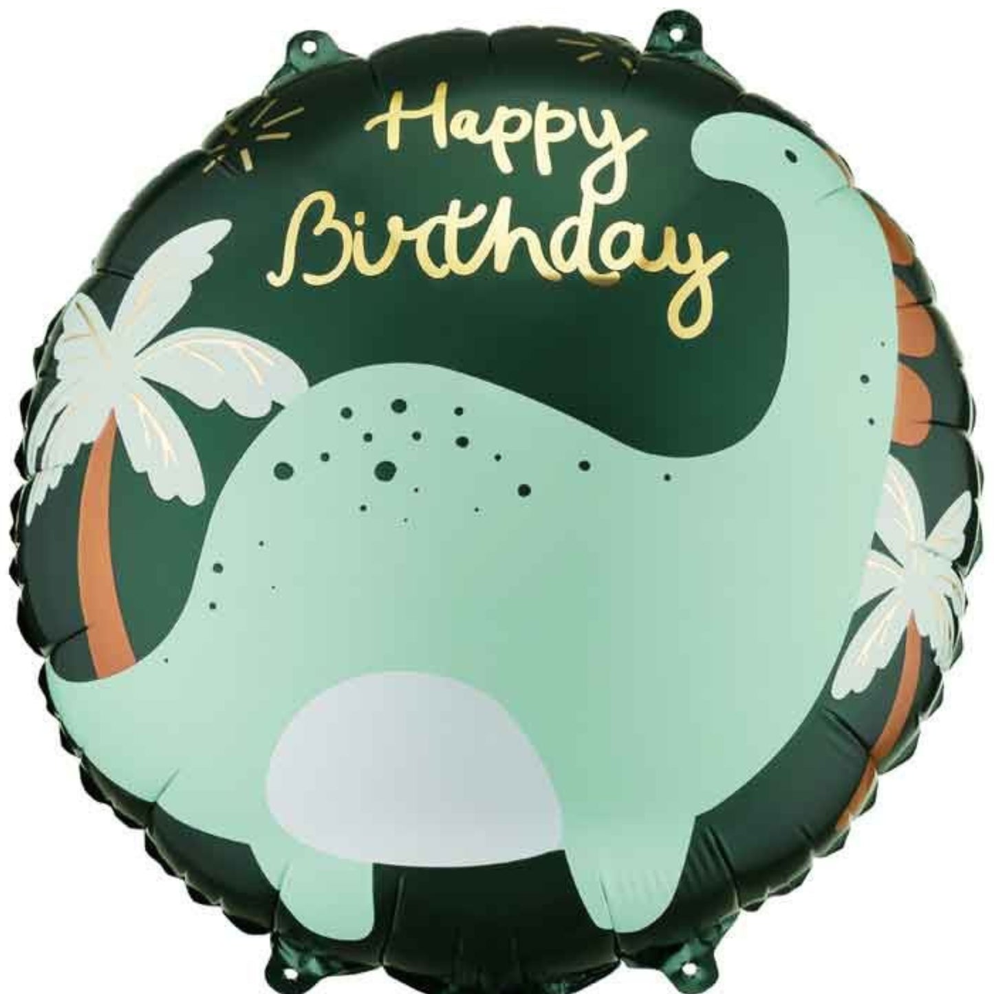 18"/ 46cm HAPPY BIRTHDAY BRONTOSAURUS ROUND FOIL BALLOON