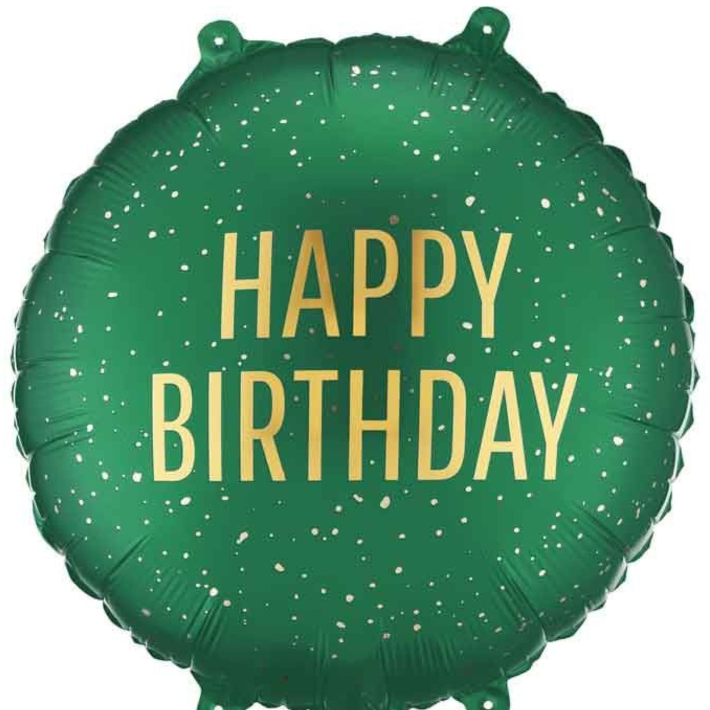 18"/ 46cm DARK GREEN HAPPY BIRTHDAY ROUND FOIL BALLOON
