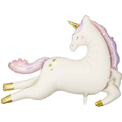 45"/ 113cm LEAPING UNICORN SUPERSHAPE FOIL BALLOON