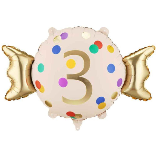 24"/ 61cm CANDY SWEET ''3'' SUPERSHAPE FOIL BALLOON