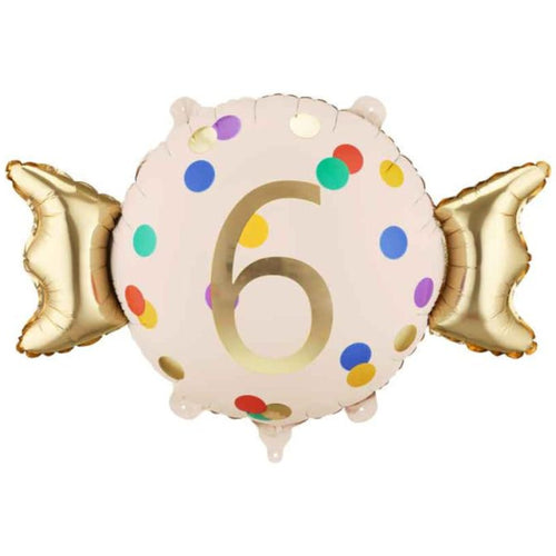 24"/ 61cm CANDY SWEET ''6'' SUPERSHAPE FOIL BALLOON