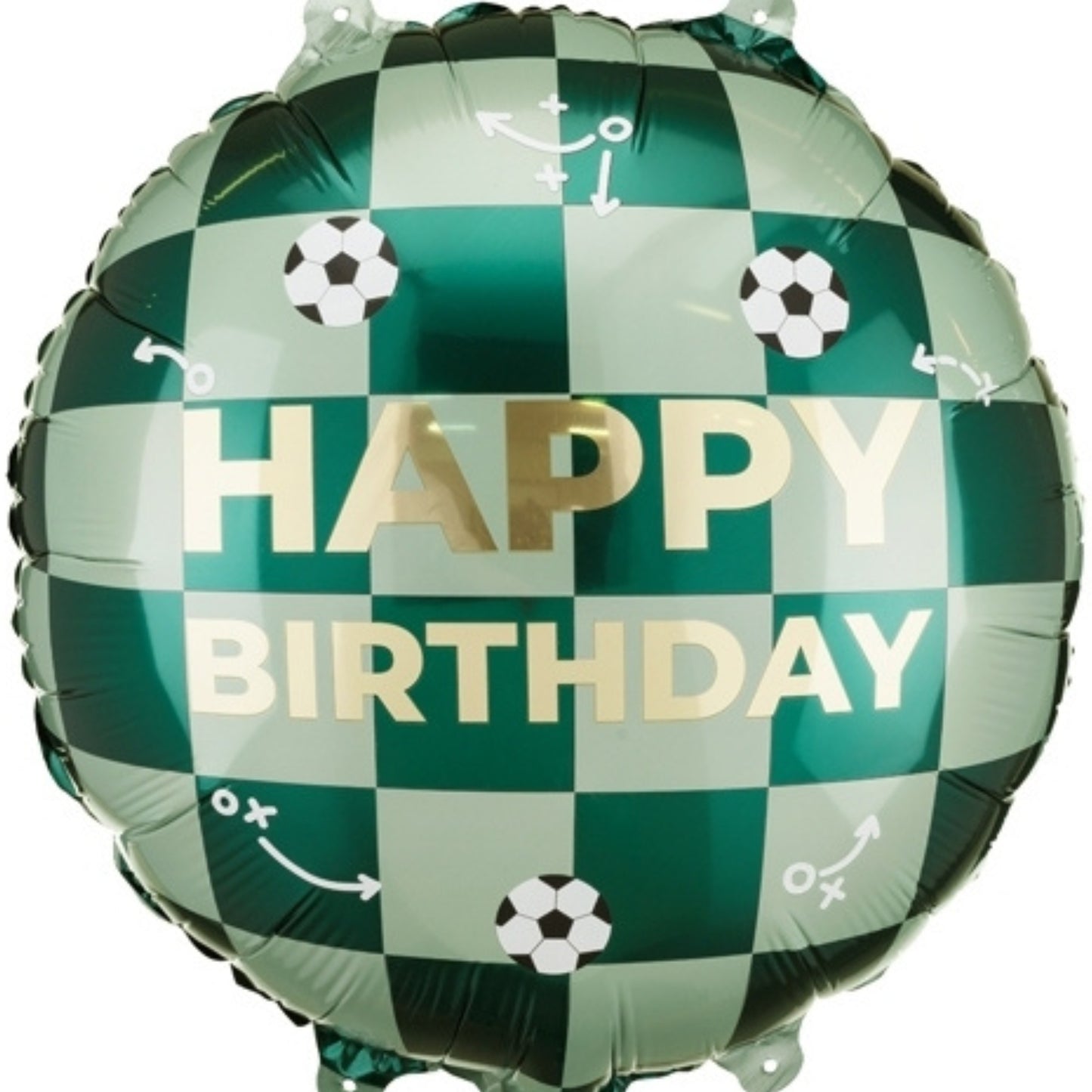 18"/ 46cm HAPPY BIRTHDAY FOOTBALLS ROUND FOIL BALLOON