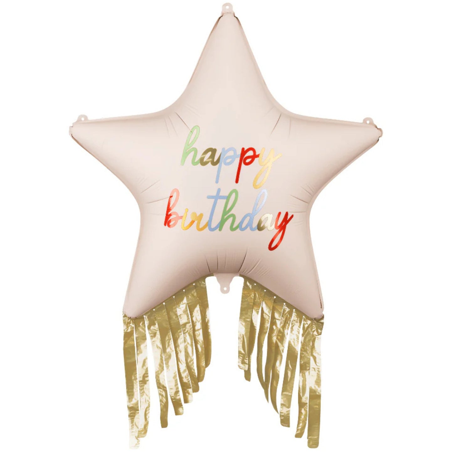 31"/ 79cm FRINGED HAPPY BIRTHDAY STAR FOIL BALLOON