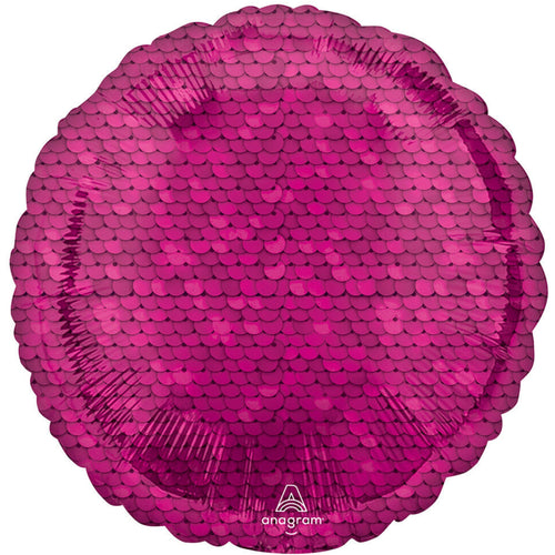 BRIGHT PINK SEQUINS CIRCLE (17"/ 43cm)