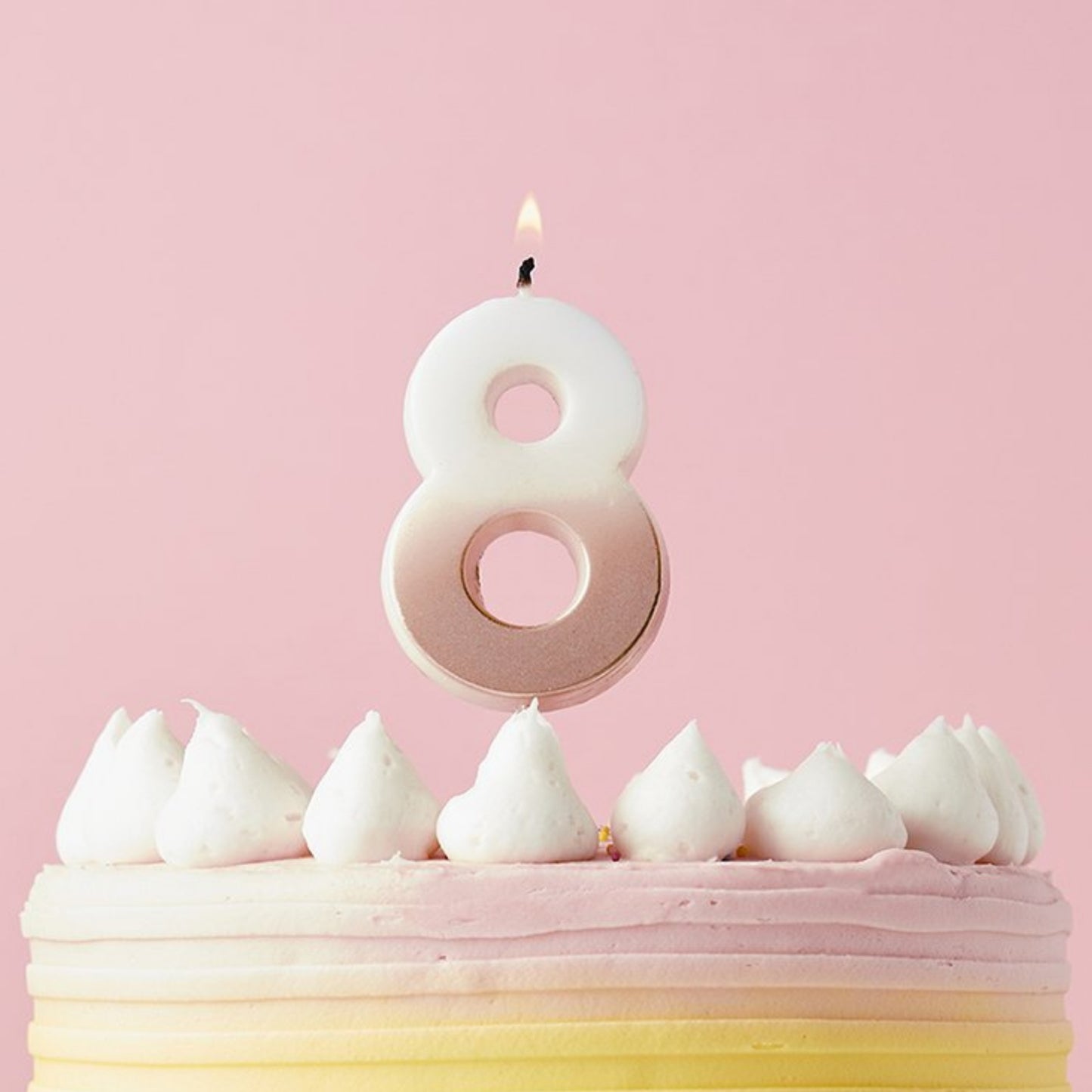 2.4"/ 6.2cm ROSE GOLD OMBRE NUMBER '8' CANDLE