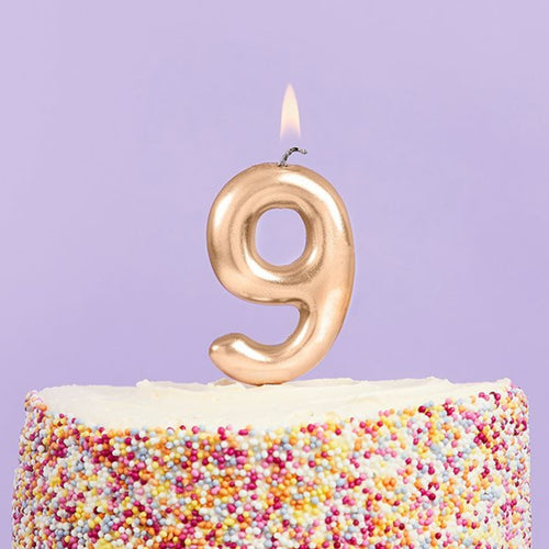 3"/ 8cm GOLD NUMBER '9' CANDLE