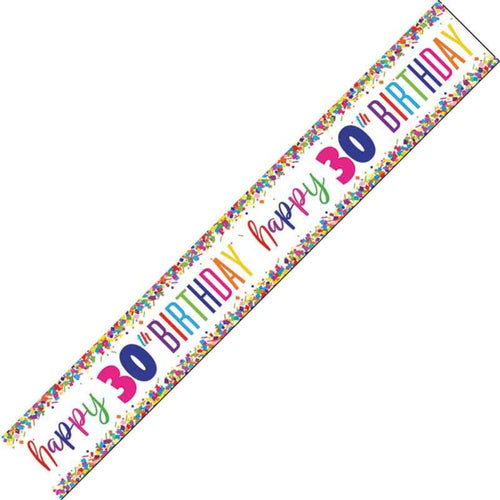 9ft / 2.7m CONFETTI 30TH BIRTHDAY FOIL BANNER
