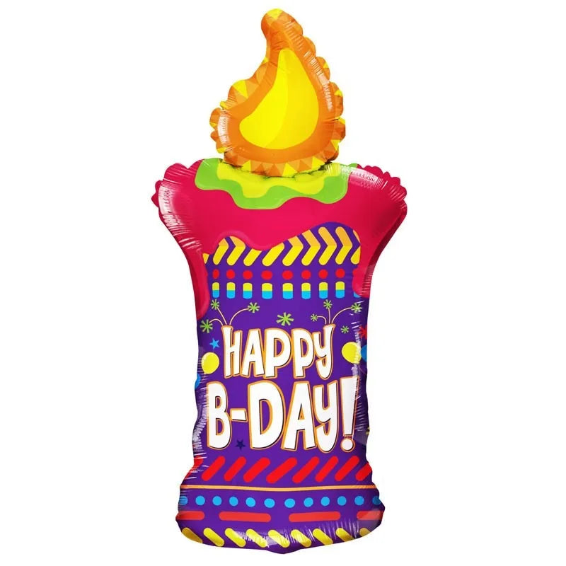 36"/ 91cm HAPPY BIRTHDAY CANDLE SUPERSHAPE FOIL BALLOON