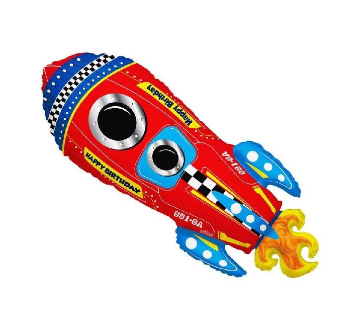 28"/ 71cm ROCKET SUPERSHAPE FOIL BALLOON