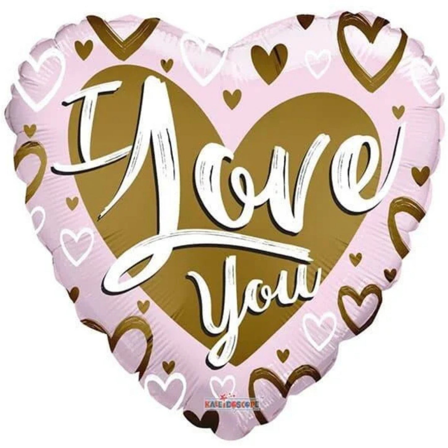 36"/ 91cm I LOVE YOU PINK & GOLD GIANT HEART FOIL BALLOON
