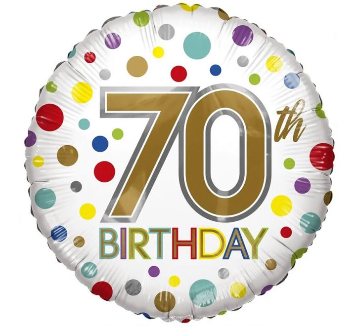 18"/ 46cm AGE 70 ROUND FOIL BALLOON