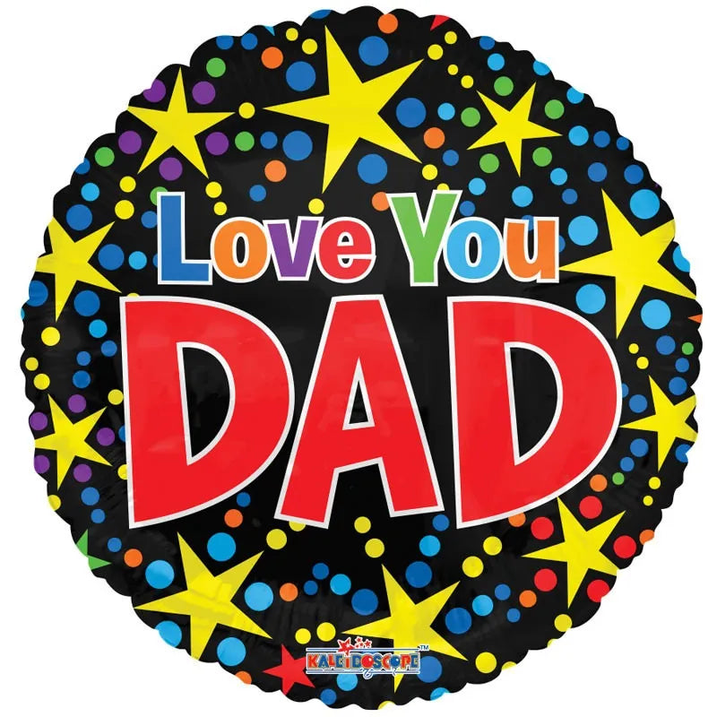 18"/ 46cm LOVE YOU DAD ROUND FOIL BALLOON