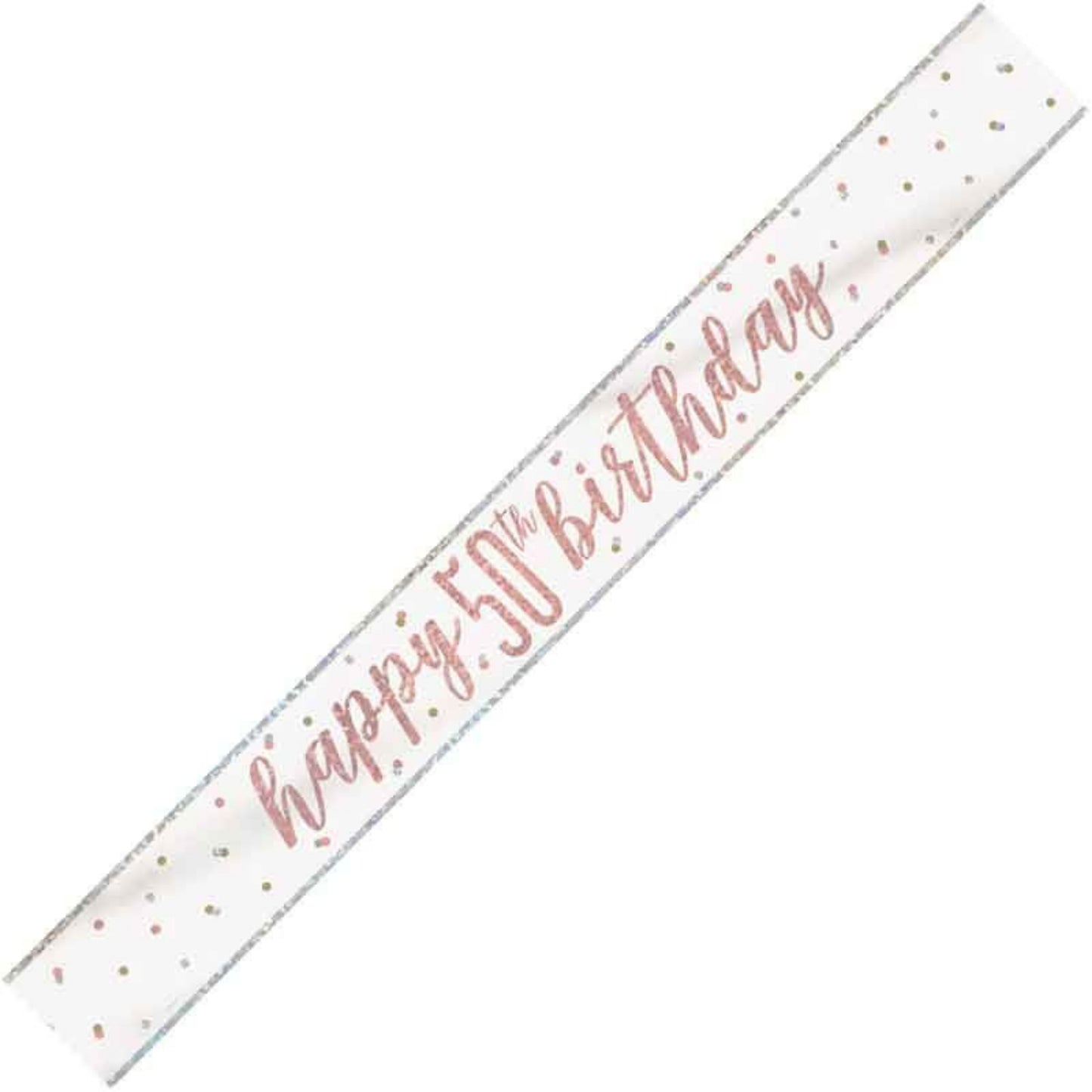 9ft / 2.7m GLITZ ROSE GOLD 50TH BIRTHDAY BANNER