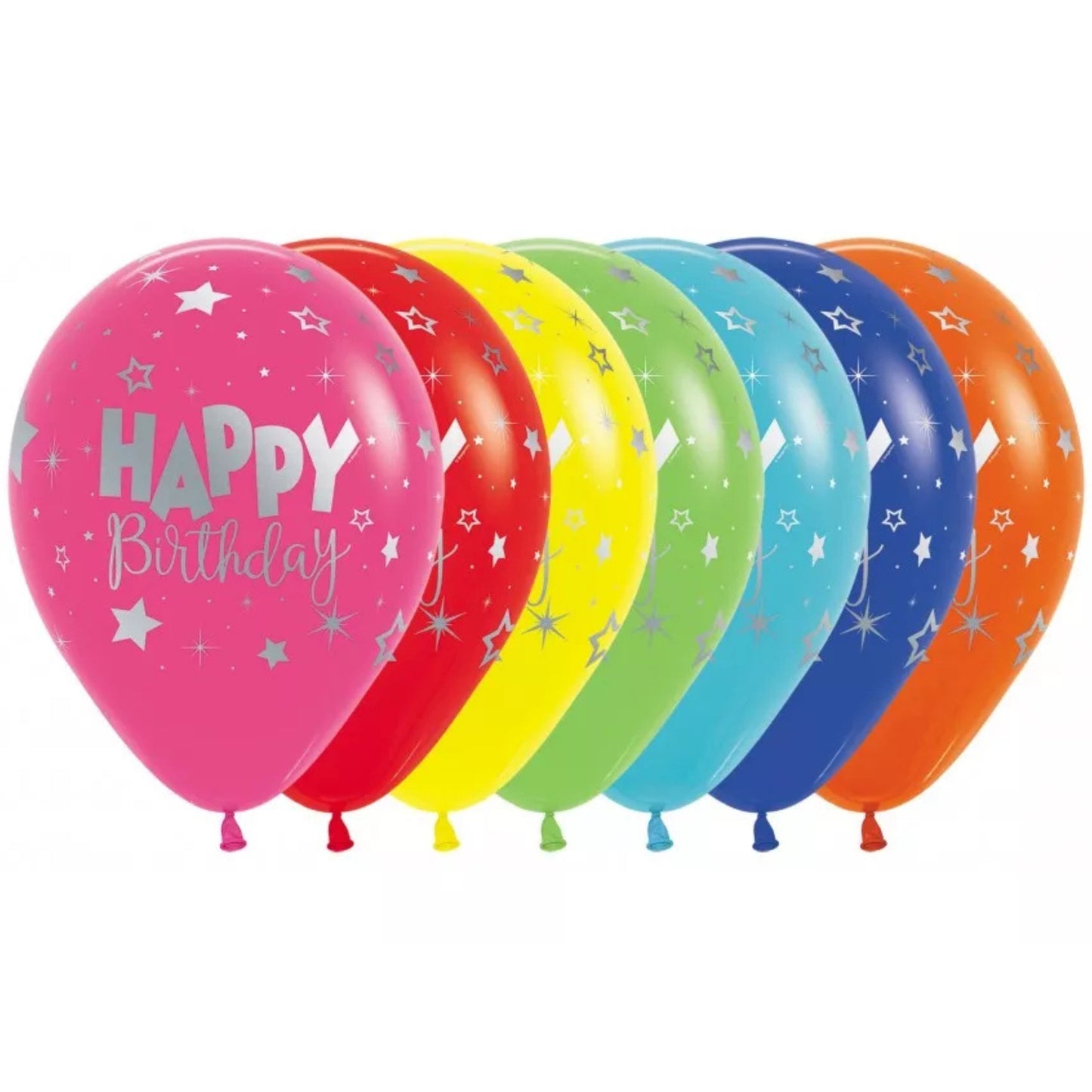12"/ 46cm HAPPY BIRTHDAY FANTASY METALLIC LATEX BALLOON (ASSORTED COLOURS)