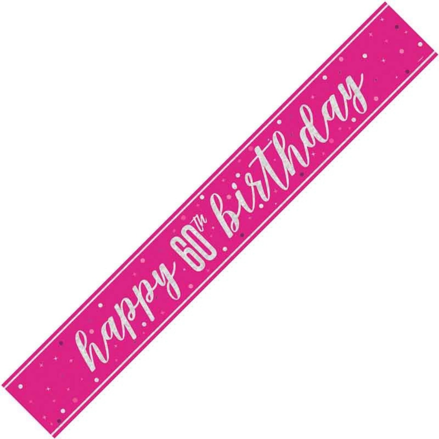 9ft / 2.7m GLITZ PINK 60TH BIRTHDAY BANNER