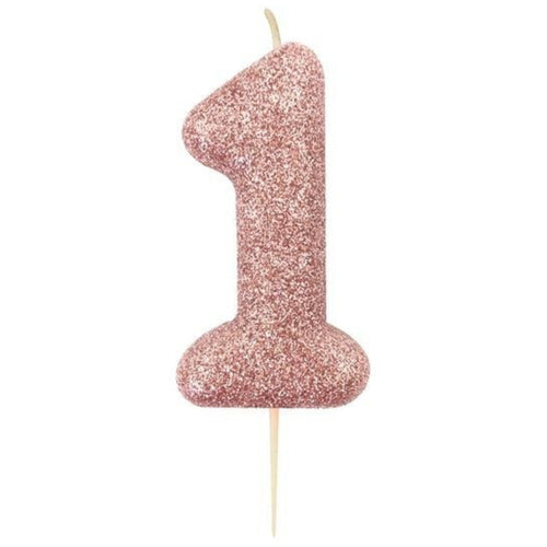 2.8"/ 7cm ROSE GOLD NO. 1 GLITTER PICK CANDLE