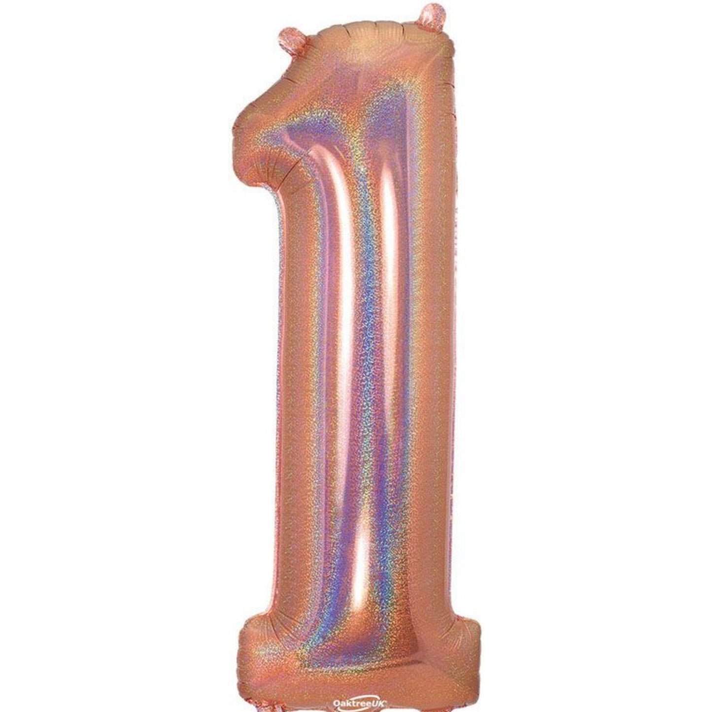 HOLOGRAPHIC ROSE GOLD '1' (34"/ 86cm)