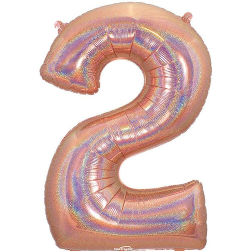 HOLOGRAPHIC ROSE GOLD '2' (34"/ 86cm)