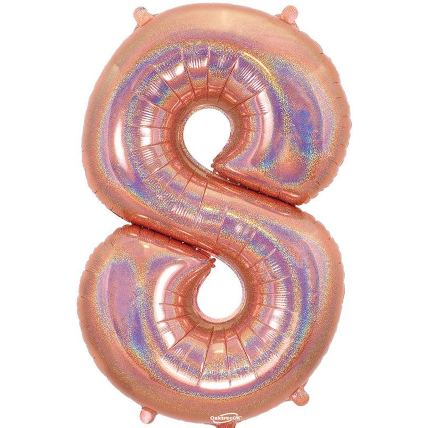 HOLOGRAPHIC ROSE GOLD '8' (34"/ 86cm)