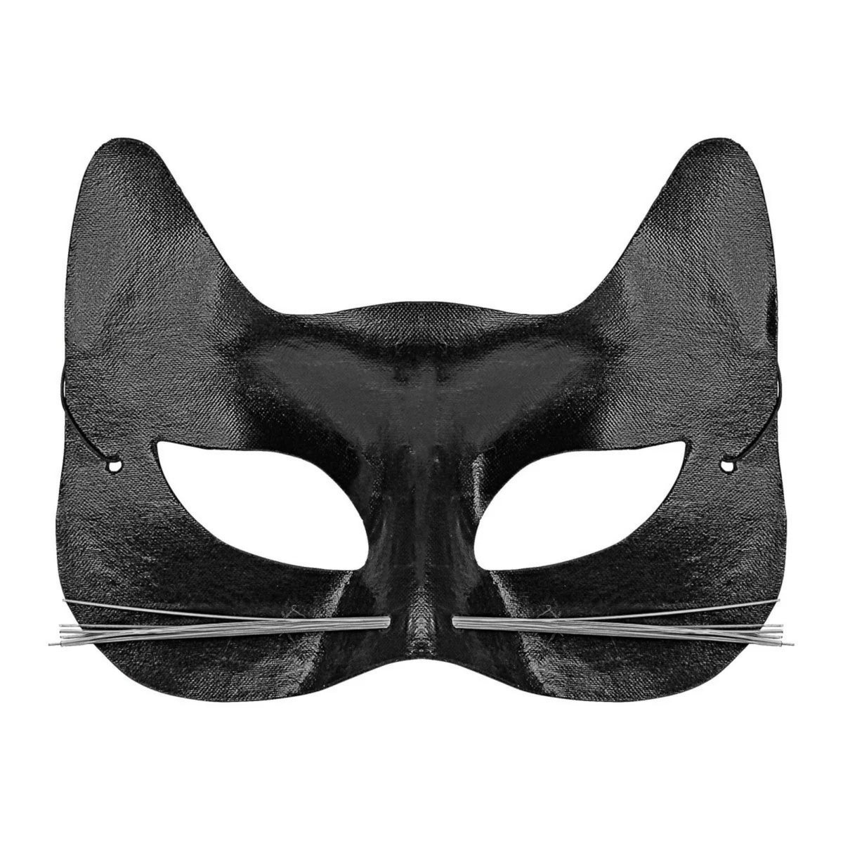 ADULT'S BLACK CAT EYE MASK WITH WHISKERS