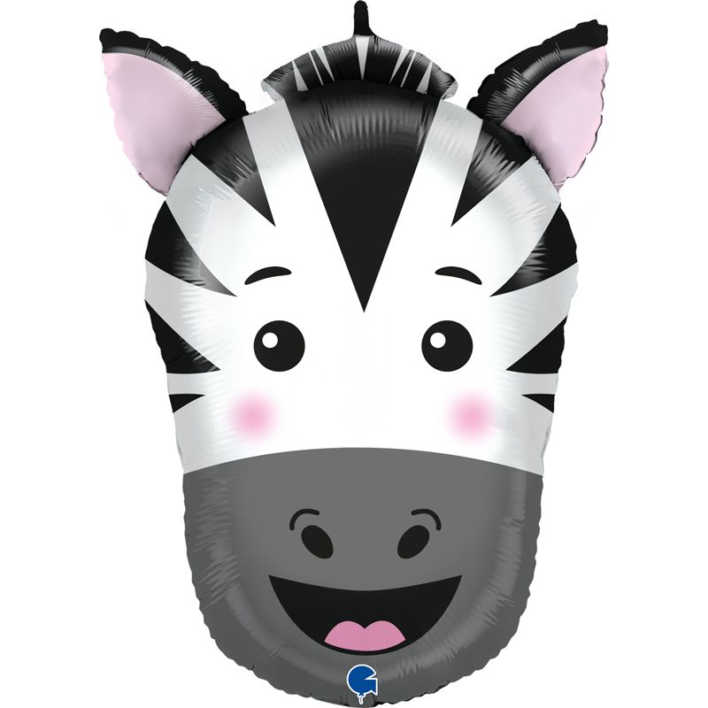 29"/ 74cm ZEBRA HEAD SUPERSHAPE FOIL BALLOON