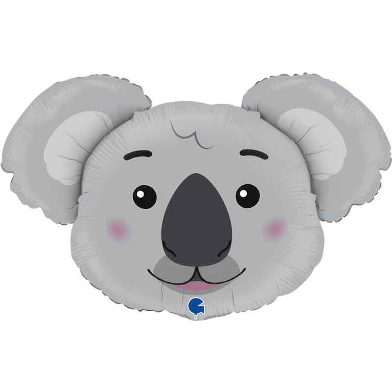 37"/ 94cm KOALA HEAD SUPERSHAPE FOIL BALLOON
