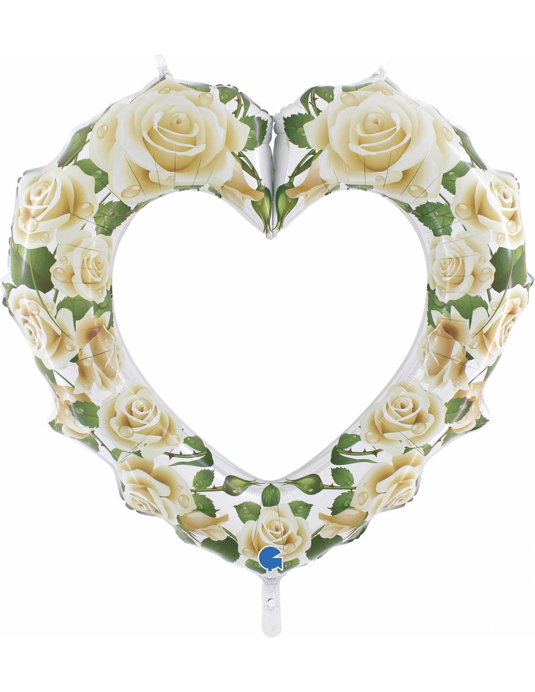 42"/ 107cm HEART WITH ROSES OPEN HEART SHAPE FOIL BALLOON
