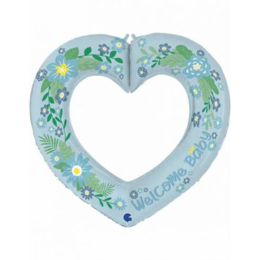 41"/ 104cm BABY BOY LINKY HEART FOIL BALLOON
