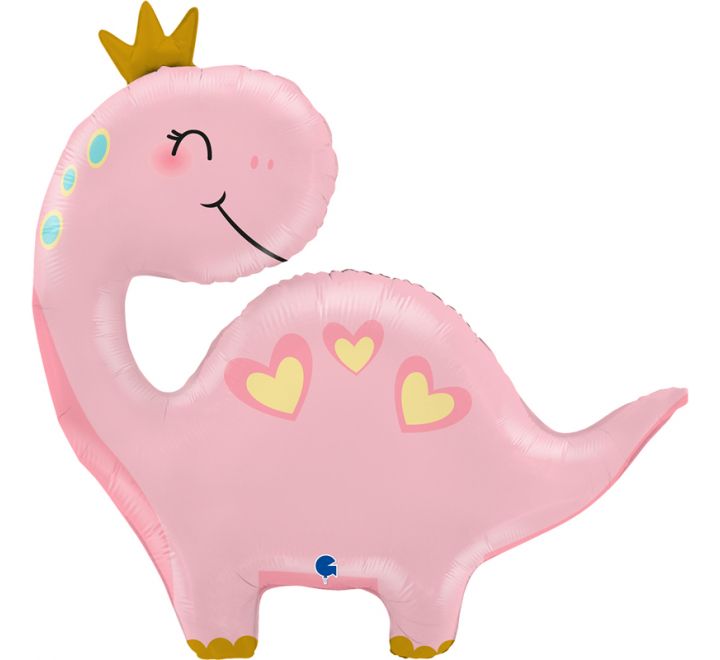 44"/ 112cm PINK DINO SUPERSHAPE FOIL BALLOON