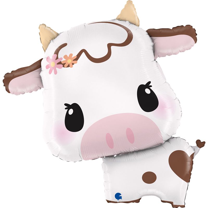 33"/ 84cm CUTE COW SUPERSHAPE FOIL BALLOON