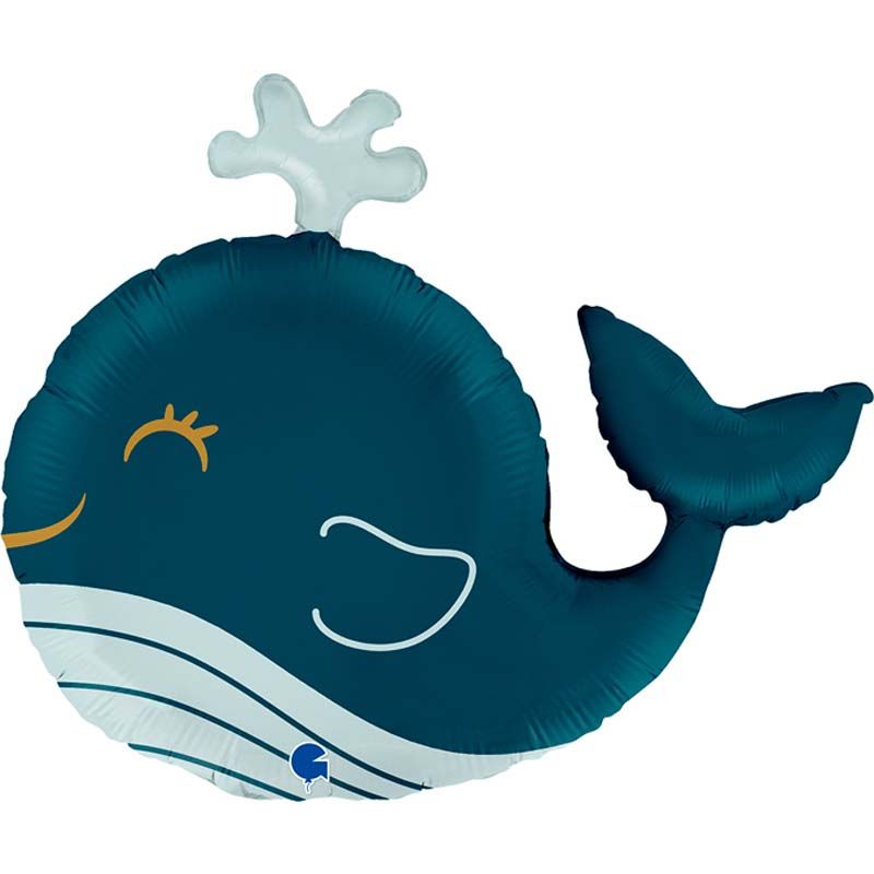 26"/ 66cm FUNNY WHALE SUPERSHAPE FOIL BALLOON