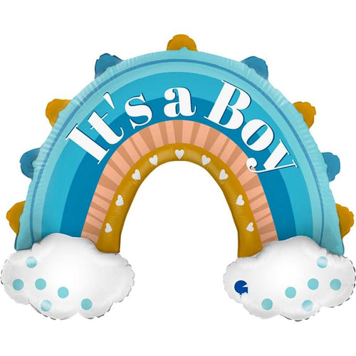 42"/ 107cm BOHO BLUE RAINBOW SUPERSHAPE FOIL BALLOON