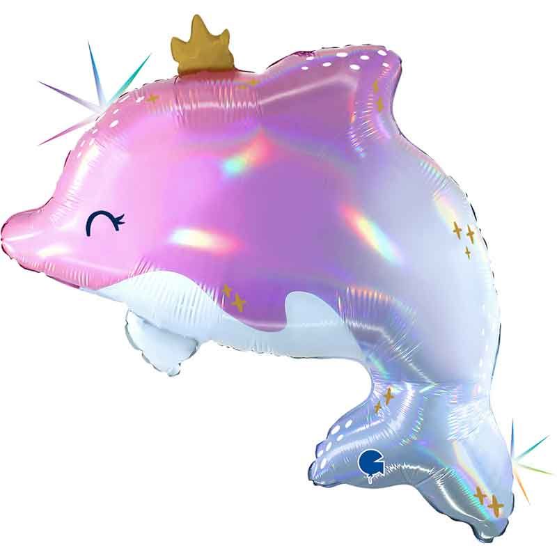 32"/ 81cm GLOWY DOLPHIN SUPERSHAPE FOIL BALLOON
