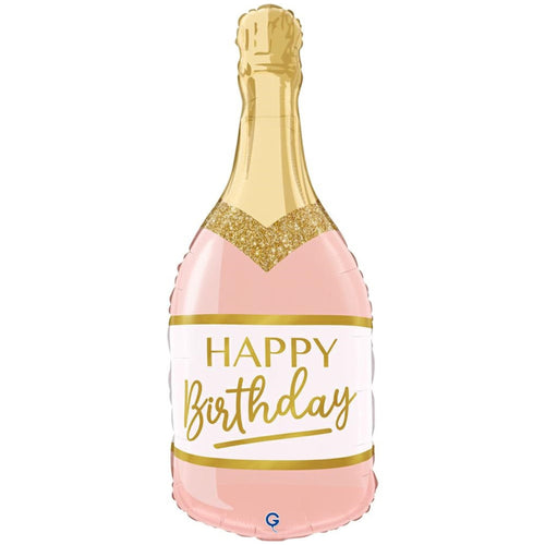 32"/ 81cm PINK BIRTHDAY BOTTLE SUPERSHAPE FOIL BALLOON