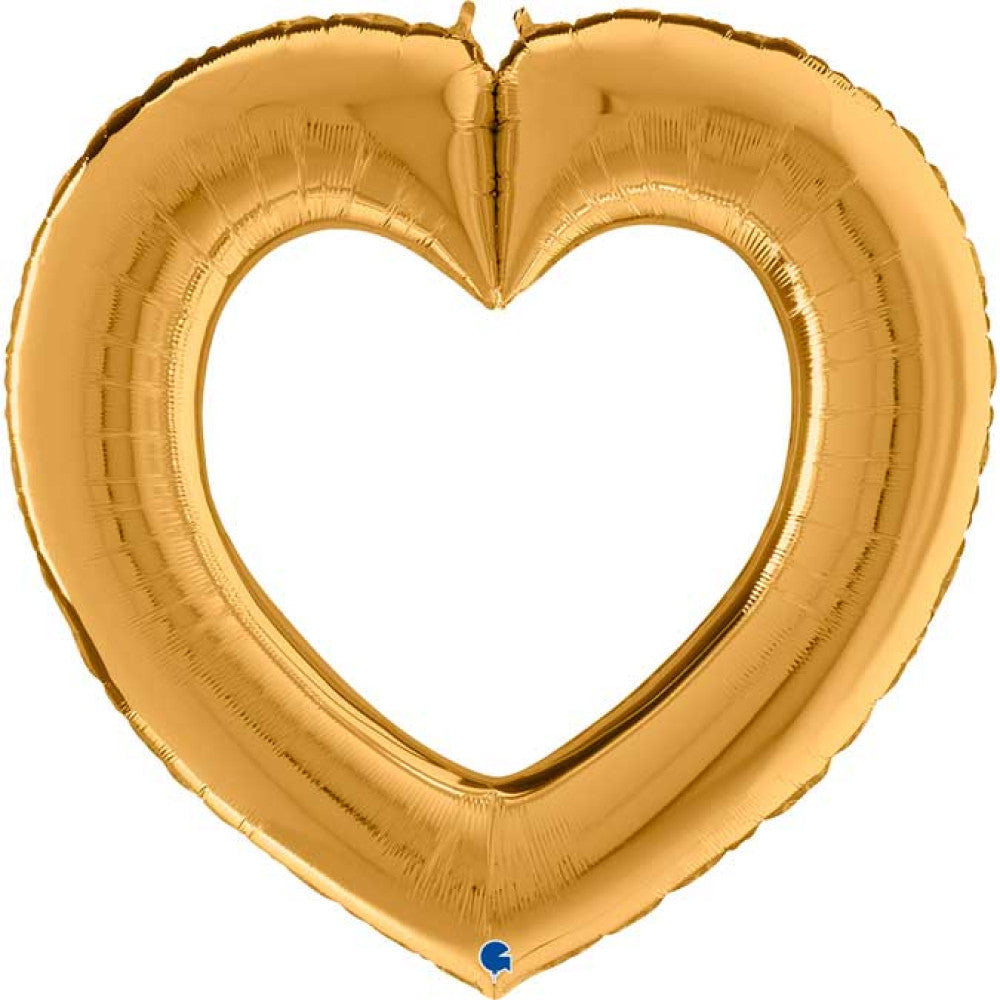 41"/ 104cm GOLD LINKY HEART SHAPE FOIL BALLOON