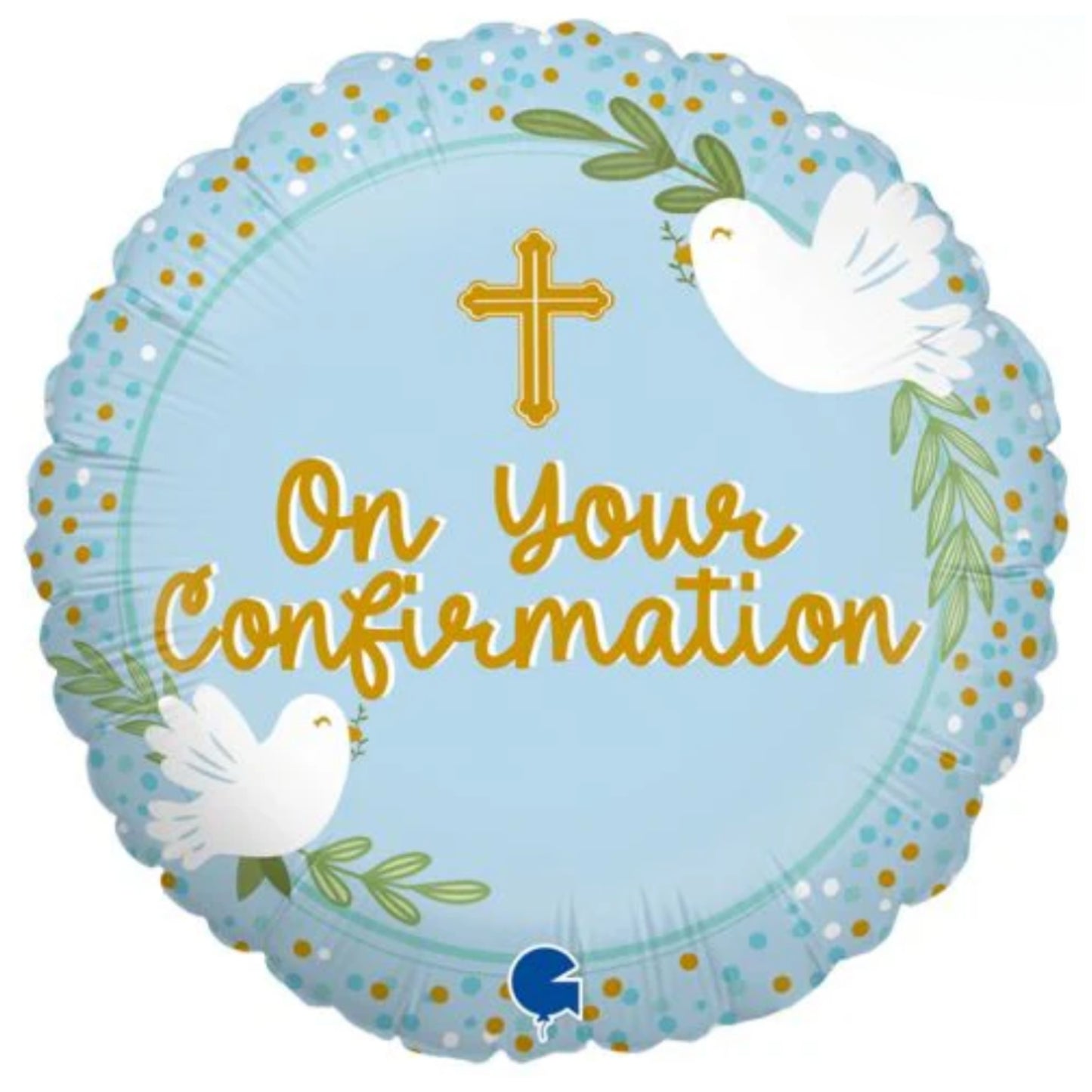 18"/ 46cm BLUE ON YOUR CONFIRMATION ROUND FOIL BALLOON