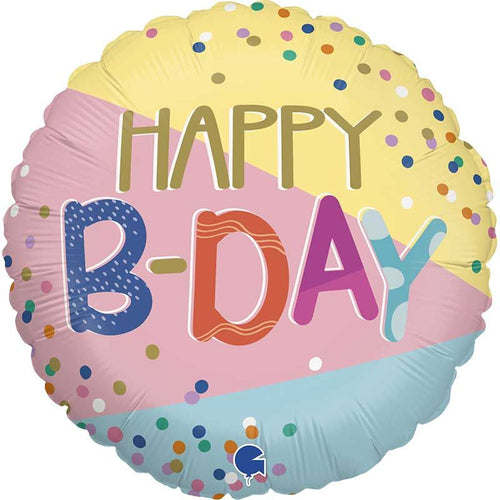 18"/ 46cm FUNKY DOTS BIRTHDAY ROUND FOIL BALLOON