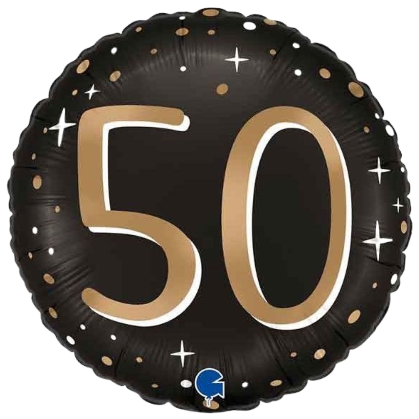18"/ 46cm BLACK SPARKLING 50 ROUND FOIL BALLOON