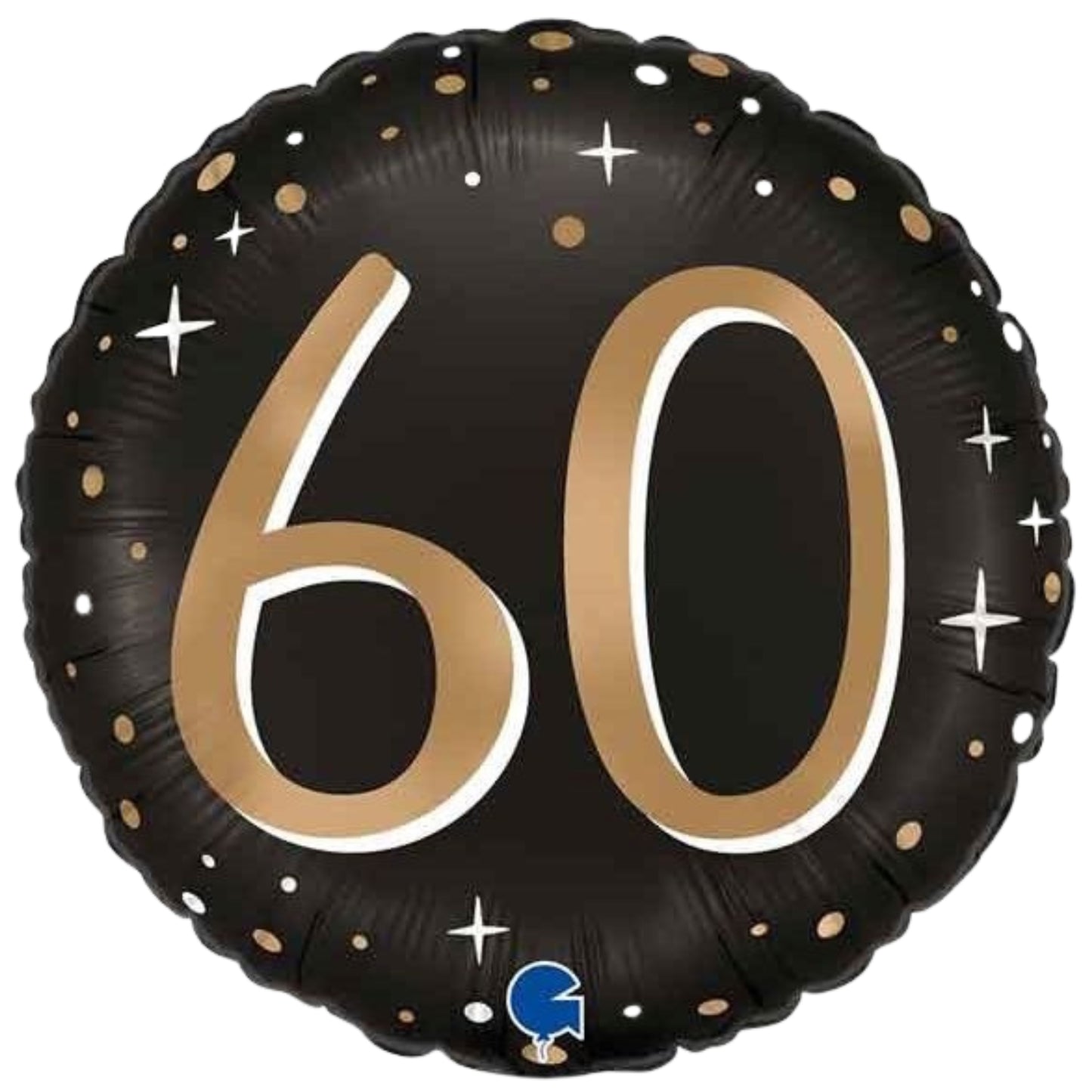 18"/ 46cm SPARKLING 60 BLACK ROUND FOIL BALLOON