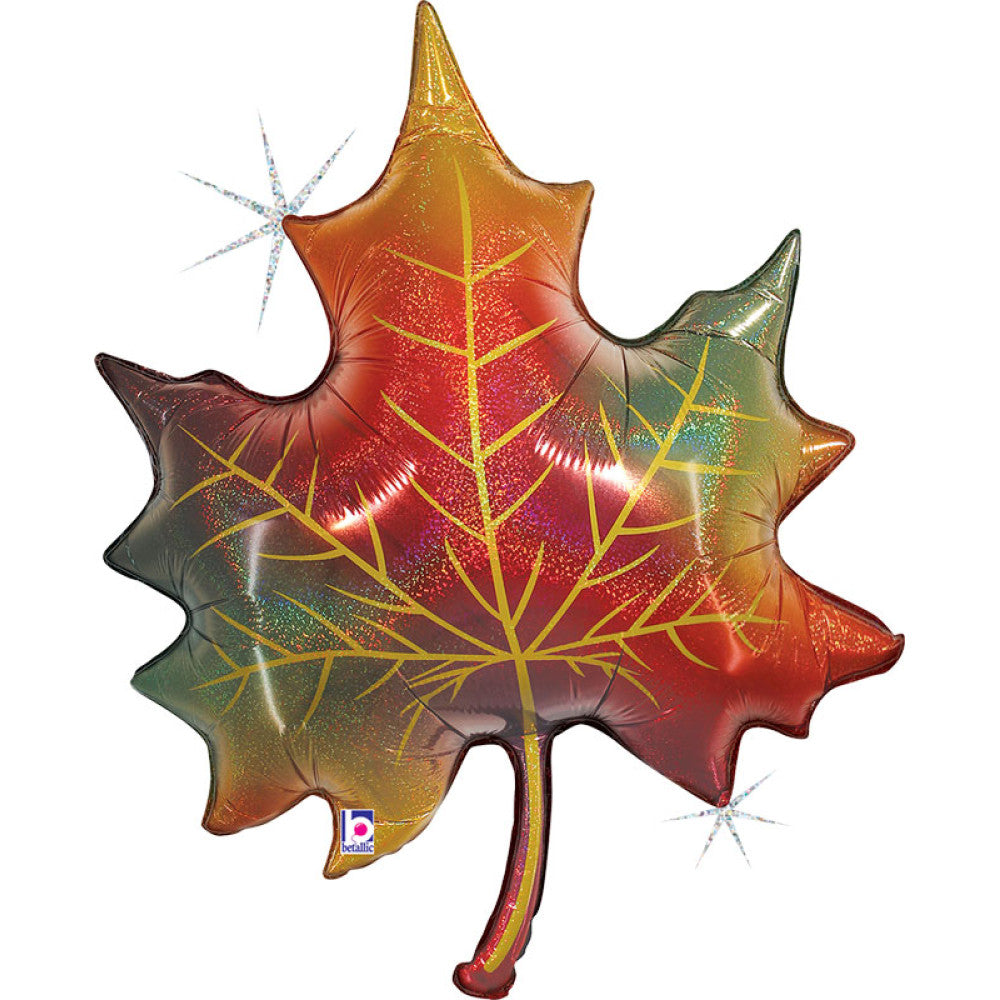 35"/ 89cm AUTUMN MAPLE LEAF SUPERSHAPE FOIL BALLOON