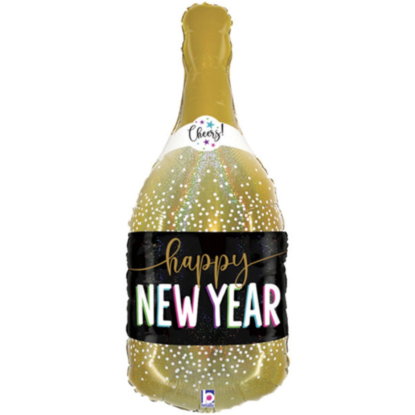 32"/ 81cm NEW YEAR CHAMPAGNE BOTTLE SUPERSHAPE FOIL BALLOON