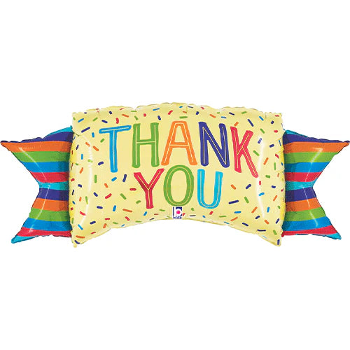 46"/ 117cm THANK YOU BANNER SUPERSHAPE FOIL BALLOON
