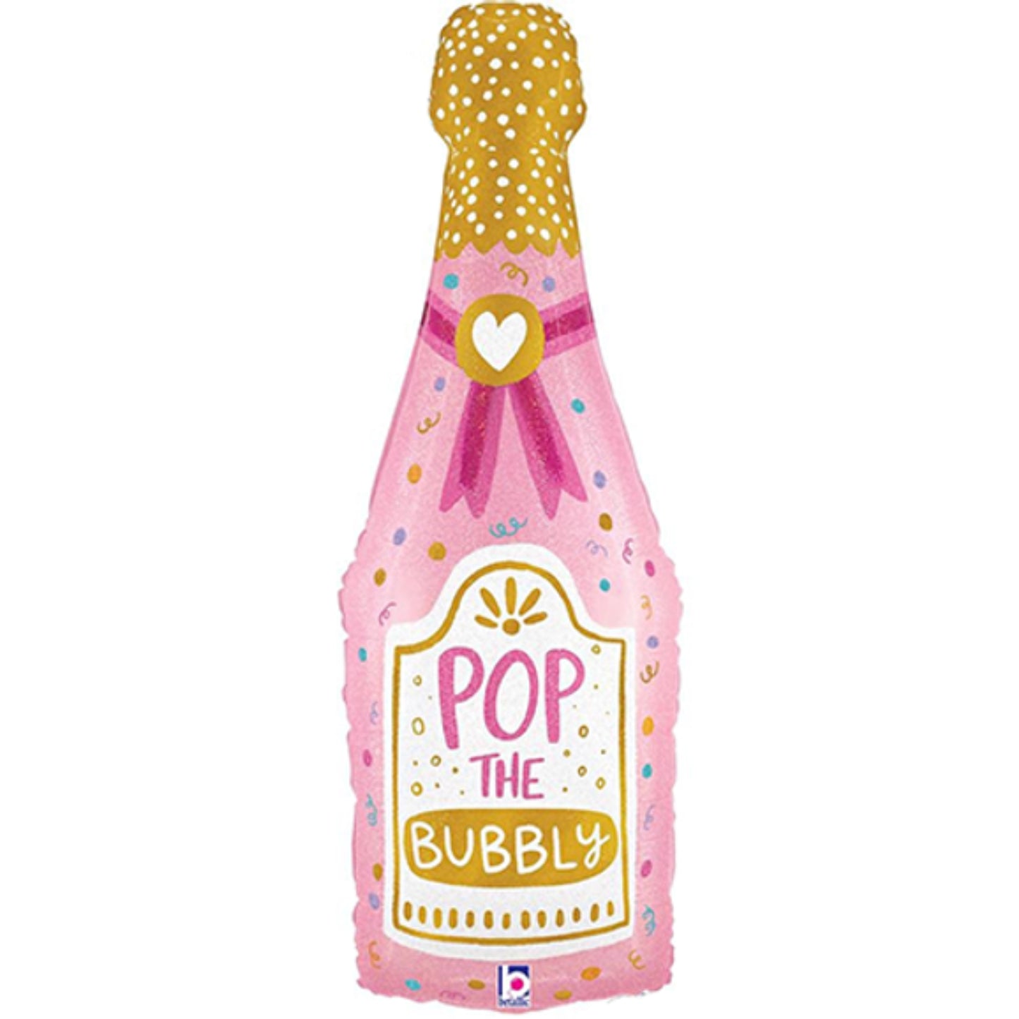 37"/ 94cm POP THE BUBBLY CHAMPAGNE SUPERSHAPE FOIL BALLOON
