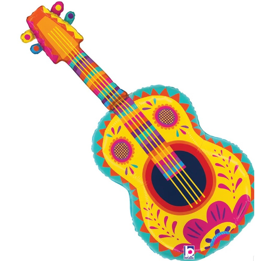 35"/ 89cm FESTIVE GUITAR SUPERSHAPE FOIL BALLOON