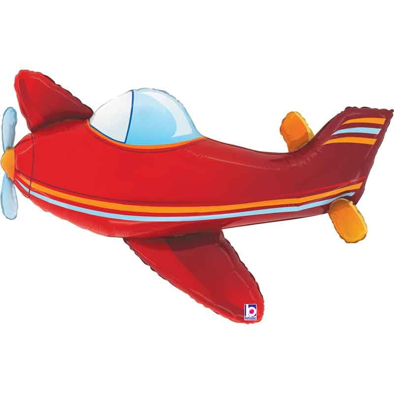 43"/ 109cm RED AIRPLANE SUPERSHAPE FOIL BALLOON