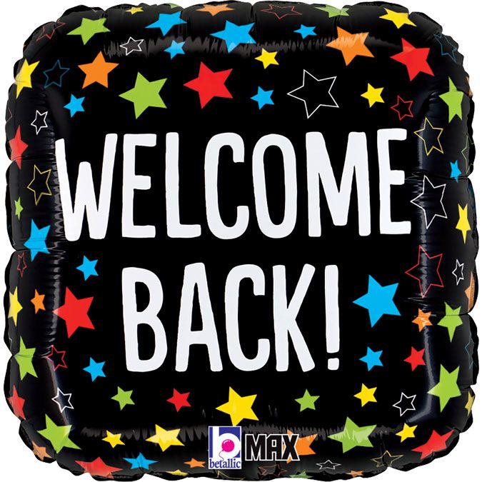 18"/ 46cm COLOURFUL WELCOME BACK SQUARE FOIL BALLOON