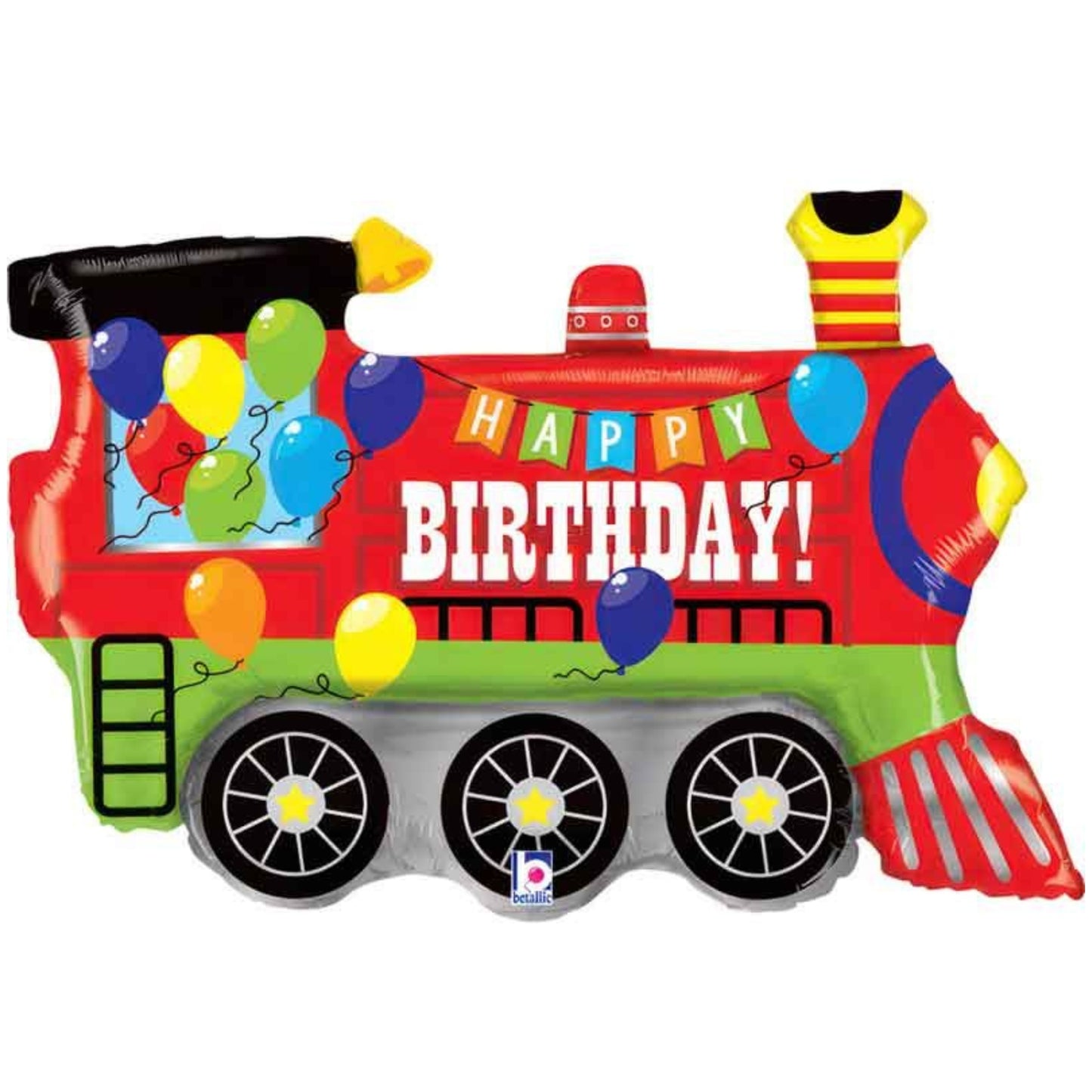 37"/ 94cm BIRTHDAY PARTY TRAIN FOIL BALLOON
