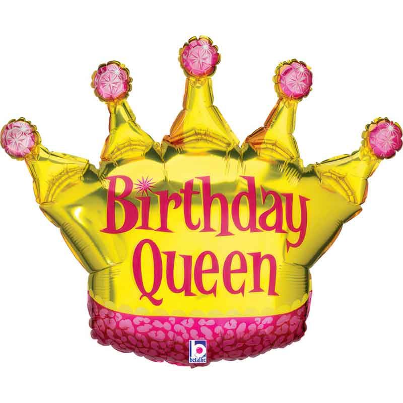36"/ 91cm BIRTHDAY QUEEN SUPERSHAPE FOIL BALLOON