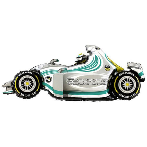 49"/ 124cm GREY RACING CAR SUPERSHAPE FOIL BALLOON
