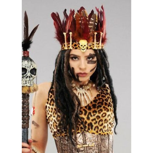 VOODOO WITCH DOCTOR SKULL & TOP HAT HEADBAND